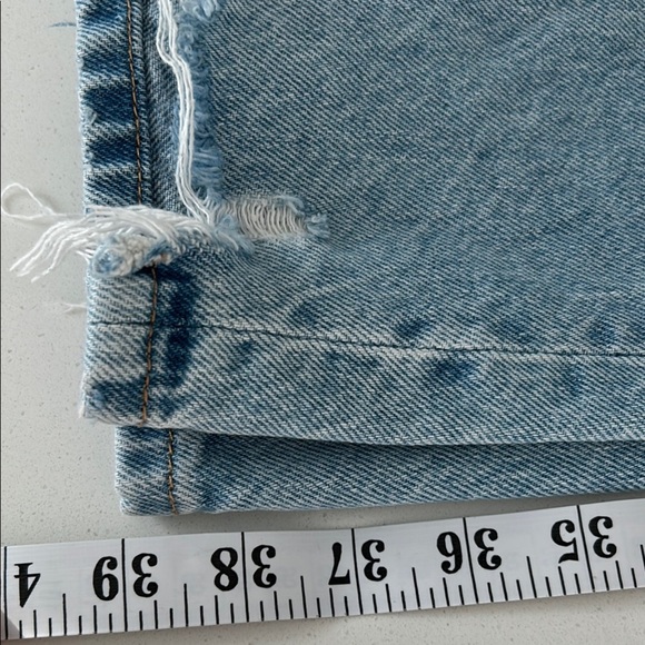 Zara High Rise Blue Distressed Jeans - Picture 10 of 13